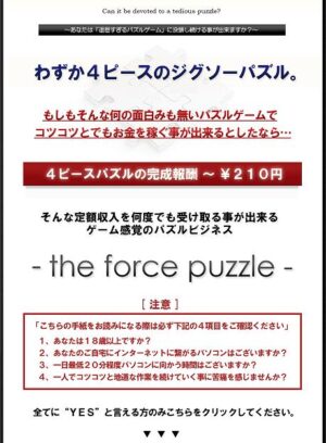 ゲーム感覚のパズルビジネス【the force puzzle】 新井浩
