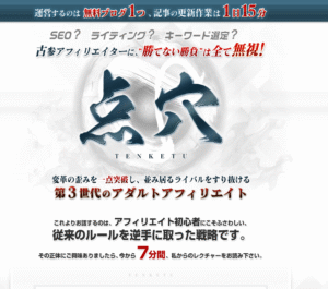 第3世代のアダルトアフィリエイト 点穴（TENKETU）