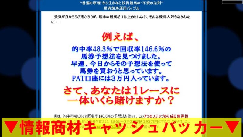 投資競馬運用バイブル 定価：¥10,000