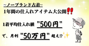 1着平均仕入れ値500円で月利50万円✨！？ノーブランド古着【1年間の仕入れアイテム大公開❕❕】 micchan