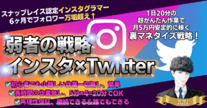 【充実！購入者５特典付き】（インスタ＆tiktok自動フォロワーアップツール付き）弱者の戦略インスタ×twitter、１日２０分の超かんたん作業で月５万円安定的に稼ぐ裏マネタイズ戦略！！ ジャック@マーケとFX１分足スキャル