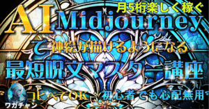 たった1つの魔法で神絵を描く!Midjourney(ミッドジャーニー)AIお絵描きソフトで月5桁稼ぐ!最短呪文マスター講座! ワガチャン@HEXA公認アンバサダー