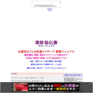 業師 秘伝書 出張系ホスト&性感マッサージ 開業マニュアル 定価:¥16,800