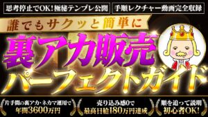 ＜誰でもサクッと簡単に＞裏アカ販売パーフェクトガイド　ネカマ王