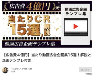 【広告費４億円】当たり動画広告企画集15選！解説と企画テンプレ付き　ハウル@1人で年商15億