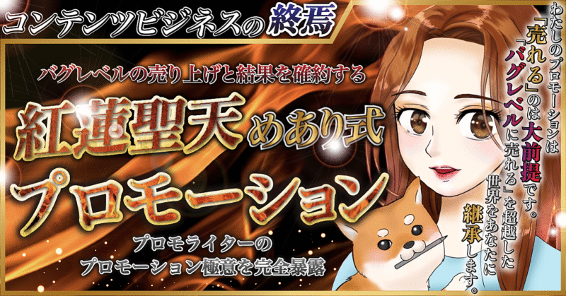 【２０２２年・０から４０００万円をBrainのみで売り上げた魔術】紅蓮聖天めあり式プロモーション〜人生を決める魔神セールス〜　めあり