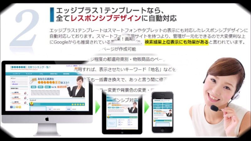 SEOとPPCのプロ集団が作ったアフィリエイト専用テンプレート「エッジプラス1」。すべてレスポンシブ対応！