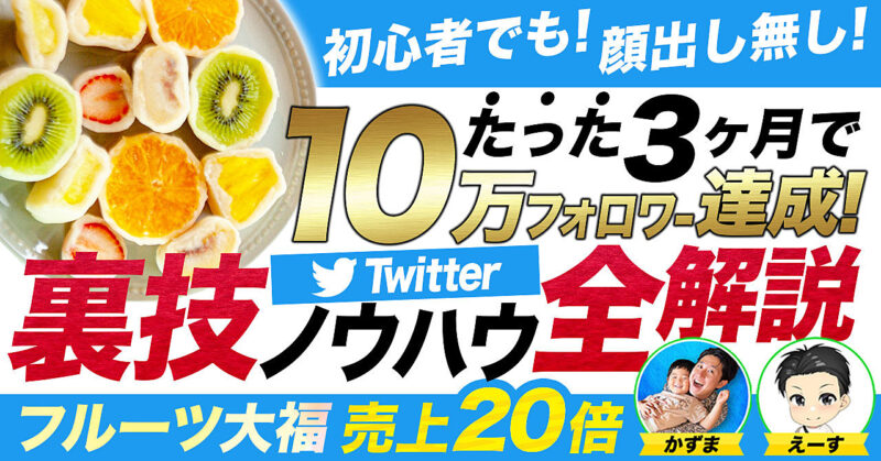 【豪華初回特典あり】誰でも３ヶ月で10万フォロワー達成できる【Twitter戦略】　かずま社長