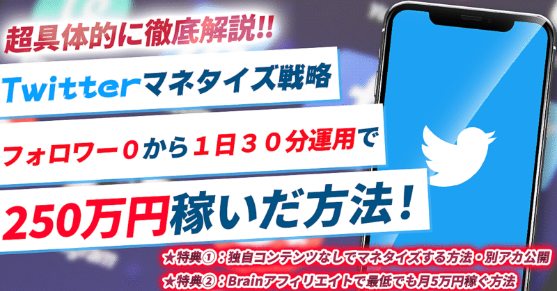 Twitterマネタイズ戦略｜フォロワー０から1日30分運用で250万円稼いだ方法を超具体的に徹底解説！ まんだりん