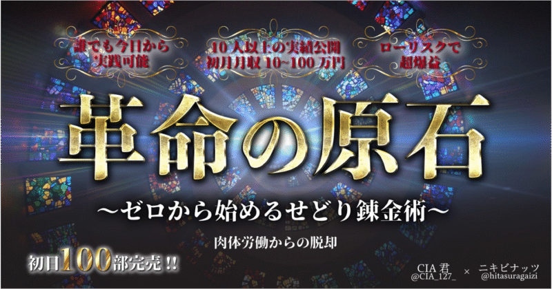 革命の原石ゼロから始めるせどり錬金術　ニキビナッツ×CIA君