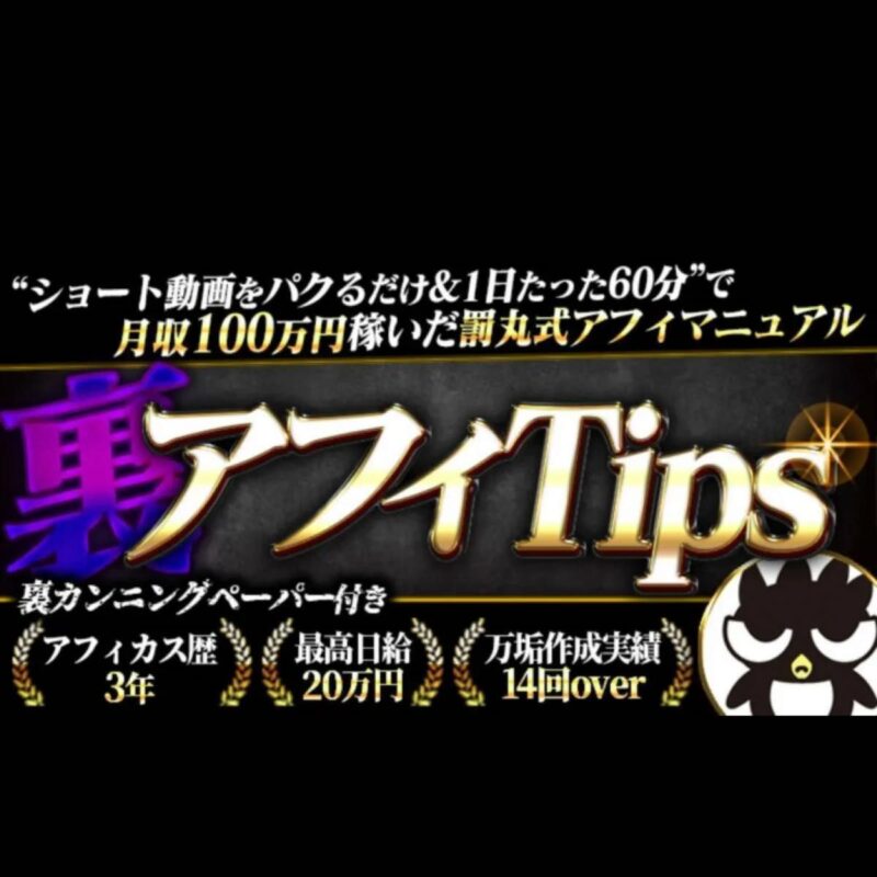 「裏アフィTips」罰丸式裏アフィマニュアル　罰丸