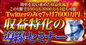 【Twitterのみで7ヶ月で7600万円】収益特化の導線セミナー 　鬼塚