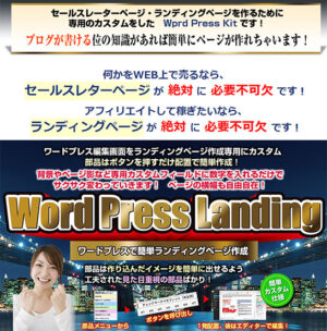 ワードプレス専用のセールスレターページ作成カスタムキット：Word Press Landing