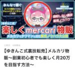 ※185部突破！【ゆきんこ式裏技転売】メルカリ物販～副業初心者でも楽しく月20万を目指す方法　ゆきんこ