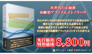 次世代の正統派・体験型アフィリエイトノウハウ 丹治雅則