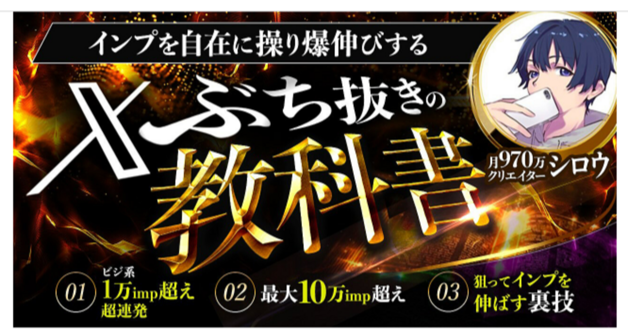 【売り切れごと値上げ】Xぶち抜きの教科書 〜向上心強い人向け〜 シロウ