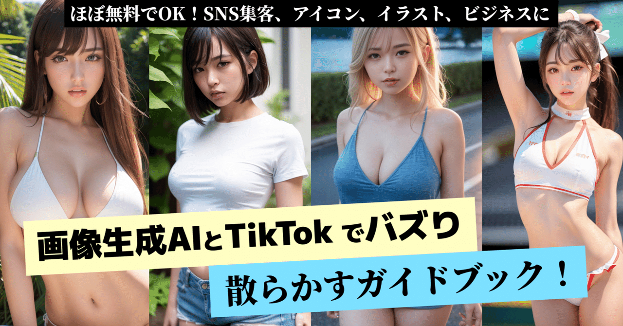 【全投稿790万再生】 画像生成AI x 美女 x TikTok でバズり散らかすガイドブック！ ウェブツールで完結。詳細なスクショ付き。　FT飯田@エンジニア