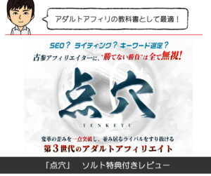 第3世代のアダルトアフィリエイト 点穴(TENKETU) – アフィリエイター特典 ソルト