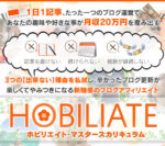 記事、たった1つのブログ運営で月収20万円を産み出すホビリエイト・マスターズカリキュラム