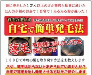 育毛の達人式 「自宅で簡単発毛法」 （Ver1.7） 定価：¥22,800