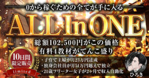 【10日限定販売】初心者が最短で給料越えを叶えるオールインバイブル ひろき＠ネット副業で収入の柱を増やすプロ