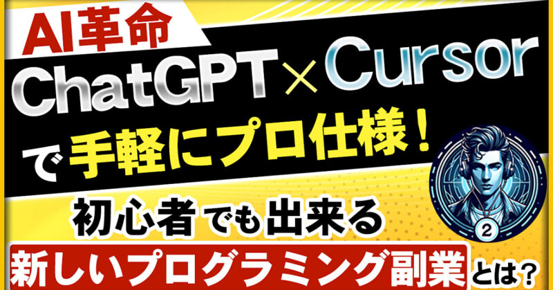 【AI革命】GPT4×Cursorで手軽にプロ仕様！初心者でもできる新しいプログラミング副業とは？ 進撃のAI君