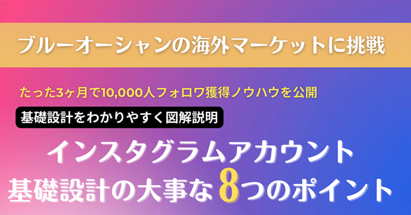 【たった3ヶ月で外国人フォロワ1万人獲得】海外でも通用するインスタグラムアカウント基礎設計の大事な8つのポイント けんゆう