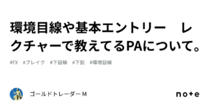 環境目線や基本エントリー　レクチャーで教えてるPAについて。 ゴールドトレーダー M