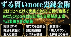 ずる賢いnote裏錬金術 実績不要！ほぼコピペだけで実践できるずる賢い戦略で、あなたのnote記事を現金自動製造機へと変貌させる秘策　かんまき