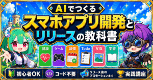 AIでつくる スマホアプリ開発とリリースの教科書　竜田みどり 、ハヤシモン